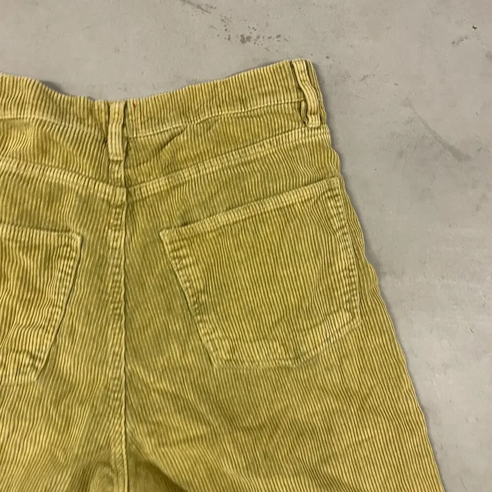 Y2K green corduroy baggy wide leg skater bdg urban outfitters jeans 29x27